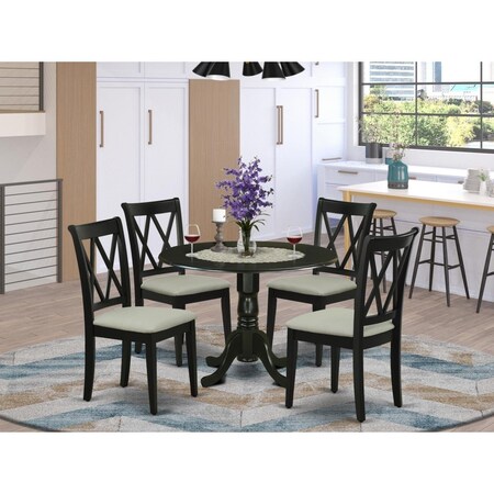 East West Furniture 5 Piece Dublin Dining Set - Black DLCL5-BLK-C